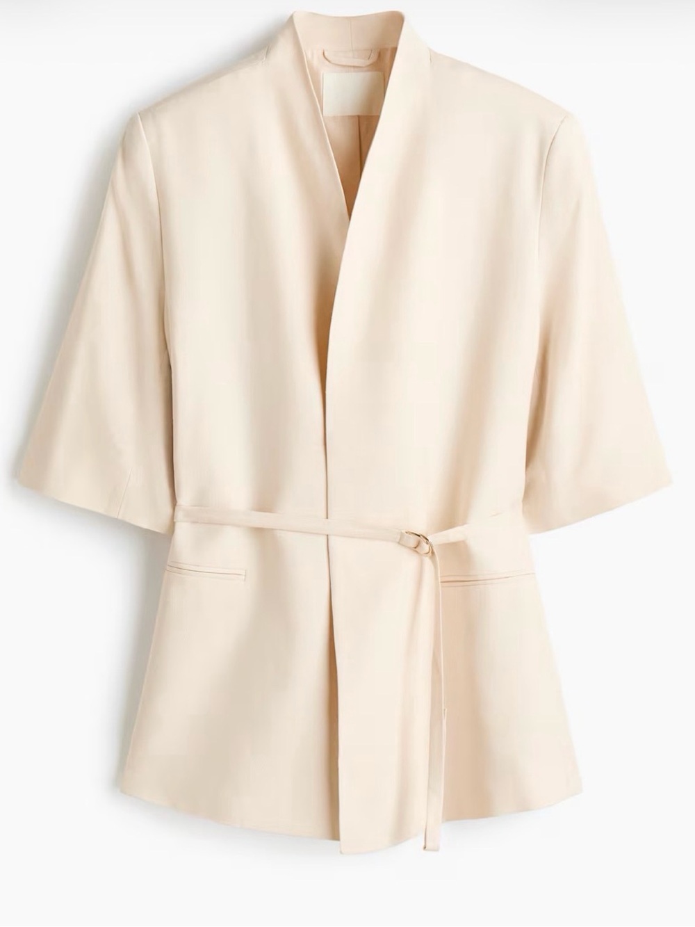 H&M SHORT-SLEEVED LINEN-BLEND JACKET